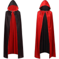 Miniatyrbillede 1 af 4: Vendbar Kappe til Børn og Voksne, Påske Nytår Kappe Fantasikostume Vampyr Hexe Troldmand Rollespil Kappe-zong Black  Red 130cm