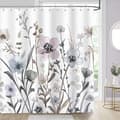 180 x 180 cm med 12 krokar för bad Duschdraperi Akvarellblommor Baddraperi Polyestertyg