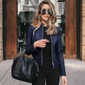 Miniatyrbillede 1 af 5: Solid Efterårs Kvinder Cykeljakke Kunstlæder Overtøj Lynlås Outfit Forår Efterår Kvinder Mode Kort Tynd Kvinde Jakke Frakke Hurtig Style B Navy S