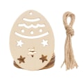 Miniatyrbilde 1 av 5: 10 stk/sett Trepynt Eggformet Påskedekorasjon Tre Egg Hengepynt for Påskefest F