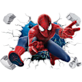 Miniatyrbild 1 av 5: Spider-Man bryter igenom väggdekaler 3D röda spindelväggsdekaler barn sovrum vardagsrumsväggdekor 15,7x23,6 tum (Spider-Man)