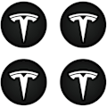 Miniatyrbillede 1 af 3: Hætte (4 stk.) kompatibel med Tesla Model Y Model 3 Modifikation Navkapsel (hvid/mat sort)