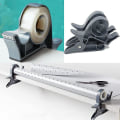 Miniatyrbillede 2 af 2: 2 stk. Wrap Buddies Bordplade Julegaveindpakningsværktøj Tape Dispenser Papirrulles Holder Klip Grey