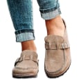 Miniatyrbillede 1 af 5: Kvinders Casual Comfy Clogs Suede Slip On Sandaler Sommer Hjem Kontor Sko_happyshop Khaki 43