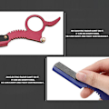 Miniatyrbillede 5 af 5: Straight Edge Barber Razor Skægbarbering Tommelfinger Rustfrit Stål Blads Holder Blue