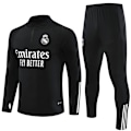 Miniatyrbillede 1 af 2: 23-24 Ny Real Madrid langærmet sæt fodboldtrøje til voksne og børn træningsuniform julegave sort-Xin sort black 16#