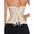 Miniatyrbilde 3 av 5: Kvinners Blonderingkorsett Elegant Bryst Midje Shapewear Court Style Shaper med Stropper Detalj apricot M