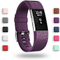 Pikkukuva 1 / 5: Vaihtohihnat yhteensopivat Fitbit Charge 2:n, Classic & Special Edition -malleille, säädettävät urheilurannekkeet, korkealaatuiset Plum Small
