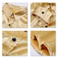 Miniatyrbillede 5 af 5: Sliktaa Mænd Casual Mode Skinnende Langærmet Slim-Fit Formel Skjorte Gold XS