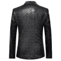 Miniatyrbilde 2 av 3: Menners Sequin Casual Blazer til Bryllup og Fest - Svart - Størrelse: 2XL