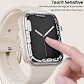 Miniatyrbild 3 av 5: 2-pack Apple Watch-fodral Tpu-skärmsskydd Transparent Färg 44mm Midnatt Blå Midnattsblå 44mm