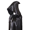 Miniatyrbillede 4 af 5: Lang sort kappe med hætte middelalderlig vampyr heks kostume kvinder halloween kostume karneval jul voksen M