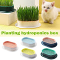 Miniatyrbild 1 av 5: Hydroponisk Kattgräs Planteringsbricka Plast Kattmynta Kattgräs Låda Jordfri Kattgräs Odling Låda Katt Snacksbricka White Pink