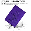 Miniatyrbild 5 av 5: Fullskyddande Tabletfodral För Samsung Galaxy Tab A8 10.5 (2021) X200 / X205 Fjärilsblommönster Tryckt PU-Läder Sömnadslinje Anti-fall T Purple