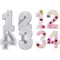 Miniatyrbild 5 av 5: 1-4 Nummerform, DIY Silikonform, 3D Handgjorda Ljusstakeformar, Gipsform, Ljusstakeform Number 1-4