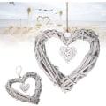 Miniatyrbilde 3 av 5: Dørkrans Vikkerkranse Hjerteformet Rattan DIY Håndverk Vikkerkranse Ramme For Bryllup Bursdagsfest Vegg Henge Dekorasjon Ornament 1 stk