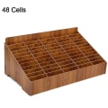 Miniatyrbillede 4 af 5: Træblyantsholder Enkel Blyantsæske Multi Pen Organizer Opbevaring til Skrivebord Skole Kontor Klasseværelse Walnut 12 cells