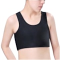 Miniatyrbillede 2 af 5: Mode Kompressions-BH Kvinder Ærmeløs Vest Løstsiddende Kort Tanktop Sort Black XL
