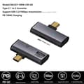 Miniatyrbilde 2 av 4: USB-C / Type-C Hann til Dobbel Type-C Hunn USB3.2/10Gbps OTG-Konverter PD100W Ladeadapter Gray