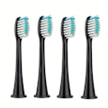 Miniatyrbillede 1 af 5: Tandbørstehoveder til Philips Sonicare - Udskiftningshoveder med bløde Dupont-børster - Udskiftningshoveder til elektriske tandbørster Standard 4pcs（Black）
