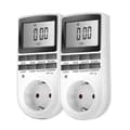 Miniatyrbild 1 av 3: Programmerbart digitalt uttag med daglig timer, LCD-skärm och slumpmässigt läge (2-pack)
