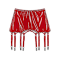 Miniatyrbillede 3 af 4: Dames Patentlæder Strømper med Metalspænder Suspenderbælte Clubwear Sceneoptræden Rave Red XL