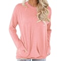 Pikkukuva 1 / 5: Pyöreäkauluksinen pitkähihainen kevyt ja ohut iholle miellyttävä pusero työmatkalle Pink XL