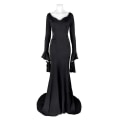 Miniatyrbild 1 av 5: The Addams Family Morticia Addams Kostym V-ringad Outfit för Tema S