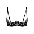 Miniatyrbillede 1 af 5: Dame 1/4 Cups Underwire BH Halter Hals O-Ring Gennemsigtig Blondering Push Up BH Lingeri Bryst Åben BH Undertøj Xinmu Black D XL