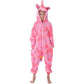 Miniatyrbild 1 av 3: Barn Flickor Enhörning Pyjamas Flanell Huvtröja Jumpsuit Vinter Onesies Nattkläder C 4-5 Years