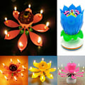 Miniatyrbilde 5 av 5: ROTERENDE Lotus-lys Bursdag Blomst Musikk Blomsterkake Lys & Musikk Magi
