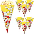 Miniatyrbillede 1 af 3: 100 stk Popcorn Papirposer med Spidse Spidser Kegleformede Godbidsposer til Popcorn Slik