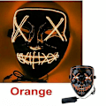 Pikkukuva 4 / 4: Neon-ompeleet LED-naamio Langallinen Valoisa Puvustus Puhdistusjuhlat Cosplay Halloween-naamiot Orange