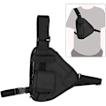 Miniatyrbillede 1 af 5: Walkie Talkie Etui, 10.2x6.69 tommer Bærbar To-vejs Radio Lomme med Justerbar Rem Radioholder - Sort