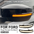 Miniatyrbilde 3 av 5: 2 stk Dynamiske Blinklys LED Blinklys Røykte Flytende Bakspeil Lys Indikator For Ford Kuga Ecosport 2013-2018 Yellow
