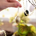 Miniatyrbilde 5 av 5: Valery Madelyn 18 stk. Påskeegdekorasjoner til treet, 4 cm knussikre hengende påskeegg til treet, fargerike påskeegg til kurven, bulk Black Gold