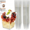 Miniatyrbillede 3 af 4: Firkantede plastikkopper - 120 ml - 50 stk Gennemsigtige