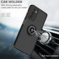 Miniatyrbilde 3 av 4: Ringholder og Kickstand Telefondeksel for Zte Blade A72 4g / V40 Vita - Støtsikker PC + TPU Hybrid Deksel Black Red
