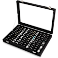 Miniatyrbillede 1 af 5: Ringe Organiserbakke 100 Slots Ringeholder Med Klar Låg Fløjls Ringe Opbevaringsboks Ringebakke Til Smykkebutik Ringe Display Case Til Smykke Show Ring B