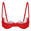 Miniatyrbillede 1 af 5: Dame 1/2 Kop Push Up Underwire Lace BH Lingeri Åben Brystkop BH Toppe Justerbar Rem Svampepolstret BH Undertøj Red  C S