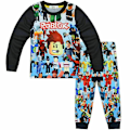Pikkukuva 1 / 2: Roblox-Paintetut Pyjamasetti Lapsille Pojat Yöasu Pyjamat Pjs Nukkumisasu Black 9-10 Years