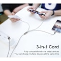 Miniatyrbild 5 av 5: Multiladdningskabel 2-pack, 3A 3-i-1 snabbladdningskabel, 1,25m nylonflätad multi-USB-kabel med iP Micro USB Typ C-port