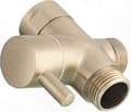 Brushed Gold 2-Way Shower Diverter, G1/2\" Brass Connection for Handheld and Fixed Shower Heads