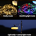 Miniatyrbilde 3 av 5: 2-i-1 LED-campinglys og lyslenke - Vanntett, bærbar, egnet for utendørs bruk - 8M varm hvit - WELLNGS warm 8M