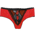 Miniatyrbilde 3 av 4: Dametruser med åpen skritt, truser, knekker, G-streng, truse Red 2XL