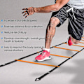 Miniatyrbillede 5 af 5: Ultimate Combo Agility Ladder Træningssæt - Hurtighed Agility Ladder med 12 Justerbare Trin, 12 Agility Kegler & 4 Stålpløkke - Inkluderet Bærepose Combo Orange