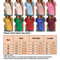 Miniatyrbilde 2 av 5: Dame T-skjorte Rund Hals Chiffon Topper Polka Dot Tunika Bluse Casual Blomst-Erme Tee Green M