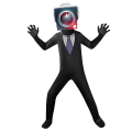 Miniatyrbilde 1 av 2: Skibidi Toilet Cosplay Kostyme Barn Halloween Jumpsuit For Gutter Jenter TV Mann Kameramann Fancy Dress Up 4-9 År Monitor man 8-9Years