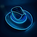 Miniatyrbillede 1 af 7: Trådløs LED Cowboy Hat Regnbuefarvet Jazz Hat BLÅ blå