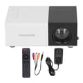 Mini Projector Built-in Speakers Diffuse Reflection Imaging Black 1080P Portable Movie Projector 100‑240V US Plug